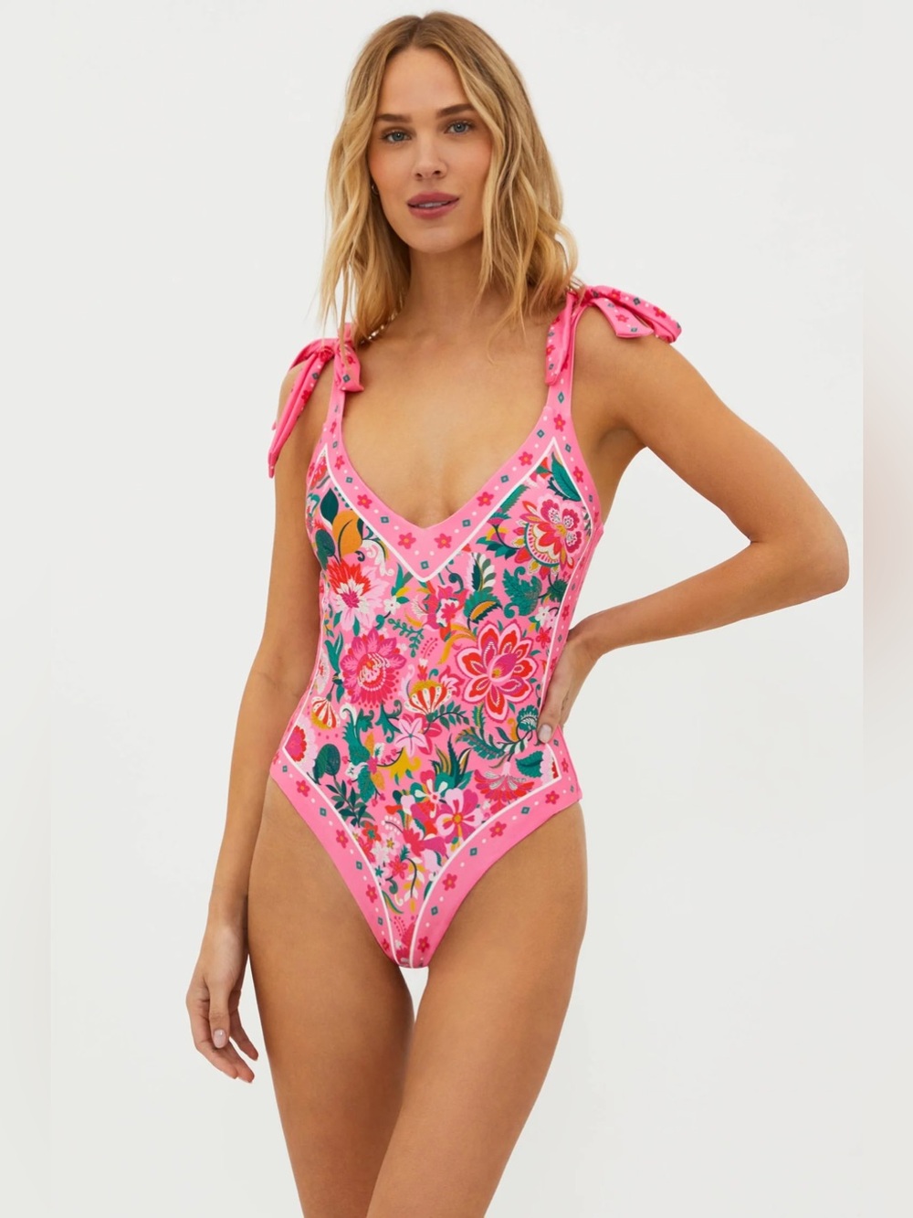 NWT Beach Riot Floral Tie Shoulder Akira One Piece Passion Flor, Large